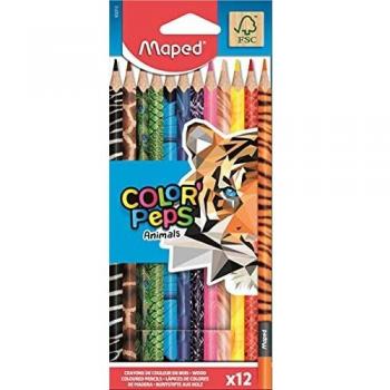 Crayon de couleur triangulaire COLOR'PEPS Animaux set de 12 MAPED
