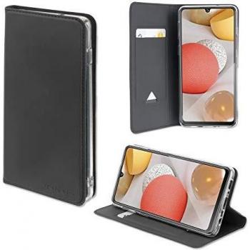 4smarts Urban Flip Case Schwarz – Galaxy A42 5G Handyhülle mit Magnetverschluss, Stand & Kartenfach