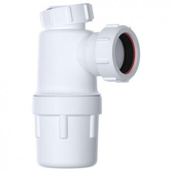 White Bottle Trap with 75 mm Seal by Polypipe