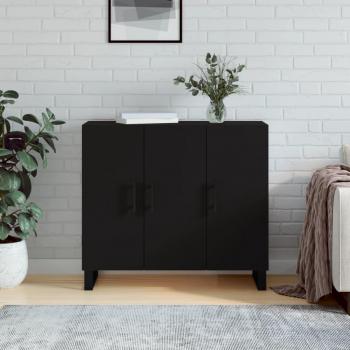 Sidetable Nera 90x34x80 cm in Legno Multistrato