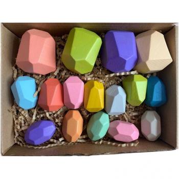 Juego de apilamiento de piedras de colores