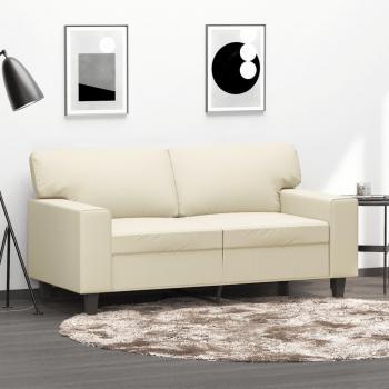 Vidaxl Sofá de 2 plazas en cuero sintético color crema