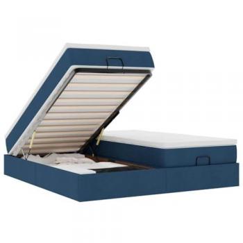 Cama Otomana con Colchón Azul 200x200 – Vidaxl