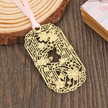 Chinese Style Brass Bookmark with Tassel