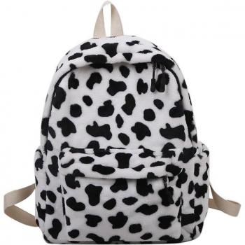 Bolso de hombro de felpa con diseño de vaca
