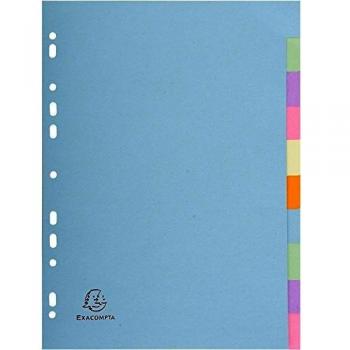 Exacompta Recycled Dividers 10-Part A4 Pastel 1610E GH01610