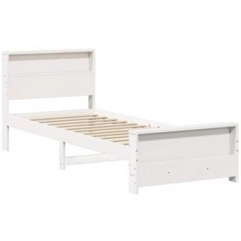 Telaio letto bianco 100x200 cm legno di pino massello