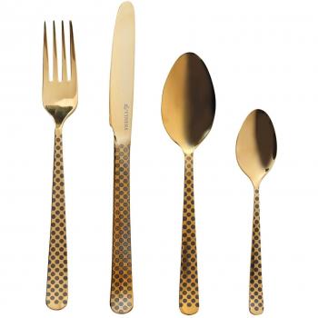 Luxury Gold Stainless Steel Dining Set – 16‑Piece Complete Cutlery
