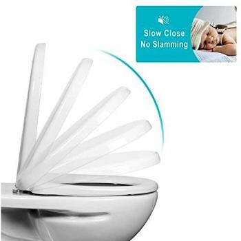 Woltu Copriwater Universale WC Sedile in Plastica Bianco con Sistema Soft Close