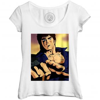 Rundhalsausschnitt-Femme-Tee mit Echancré-Motiv „Ken der Überlebende“ – Nordstern-Boxer, 7 Narben