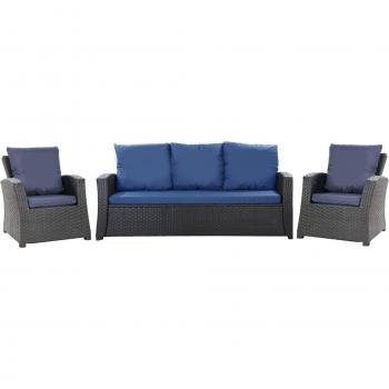 Coussins de Jardin Marine – Ensemble Résine Tressée 168x50x7 cm