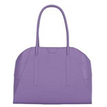 Cabas épaule mauve 35x28x12cm avec pochette camel