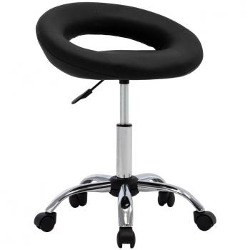 Faux Leather Swivel Dining Chair in Black