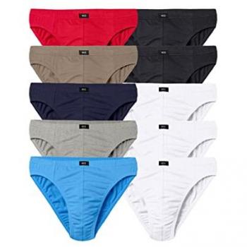 H.I.S Herren Basic Slips 10er Pack aus Baumwolle in Unifarben Gr. 7