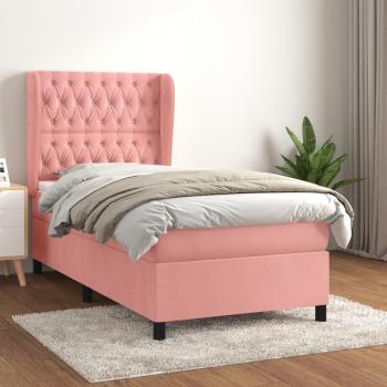 Giroletto a Molle con Materasso Rosa 80x200 cm in Vellutocod mxl 74315