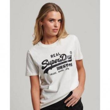Superdry Female XL White Logo Tee, Dual Color
