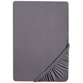 Drap-housse élastique Biberna argent 180-200 x 200 cm