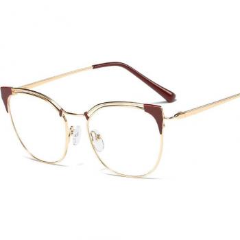 Gafas de Ojo de Gato con Montura Cuadrada y Lentes Transparentes UV400