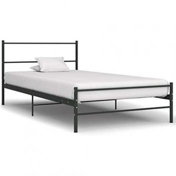 284685 Bed Frame Grey Metal 100x200 cm