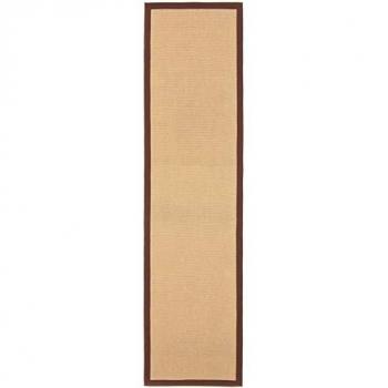 Carpetfine Sisal Teppichläufer, rechteckig, 5 mm Höhe, mit farbiger Bordüre, Anti Rutsch Rückseite
