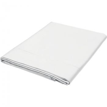 Luxury 400‑Thread Cotton Sateen Flat Sheet – White, Double Size