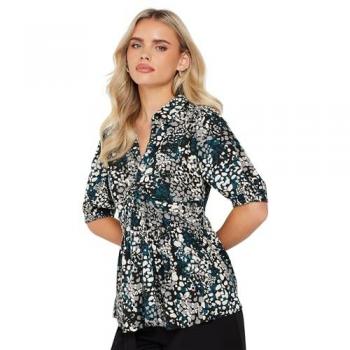 PixieGirl Petite Blaues Top mit abstraktem Twist