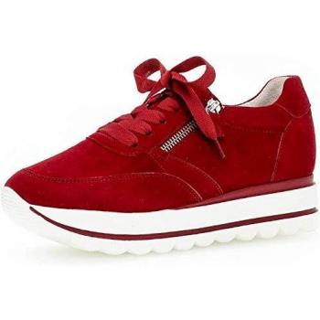Gabor Sneaker, Samtchevreau, Rubin, Schnürung, Optifit-Wechselfußbett, Größe 40