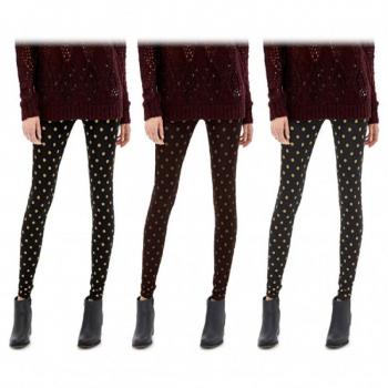 Leggings a Pois Da Donna Set di 3 con Effetto Termico