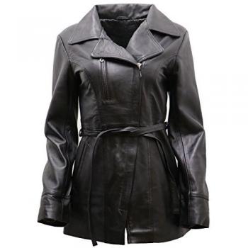 Black Nappa Leather Long Biker Jacket