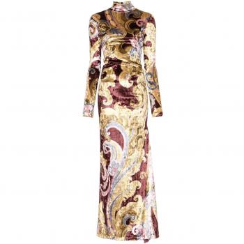 Vestito lungo Etro Giallo 36-40 in Velluto