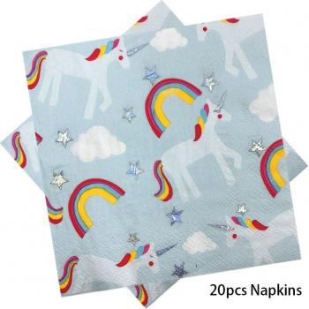 Bright Rainbow Unicorn Birthday Dish Set