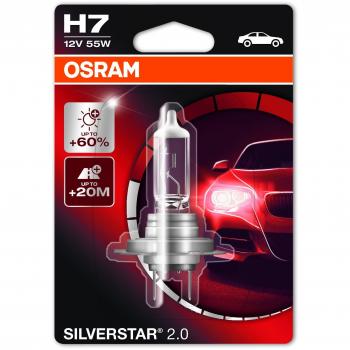 OSRAM Silverstar 2.0 H7 Lampada Per Proiettori con Blister – 64150SV2‑01B