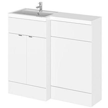 Hudson Reed Fusion 2‑Door Bathroom Ensemble – Left Hand, 1000 mm Width, Gloss White, MDF