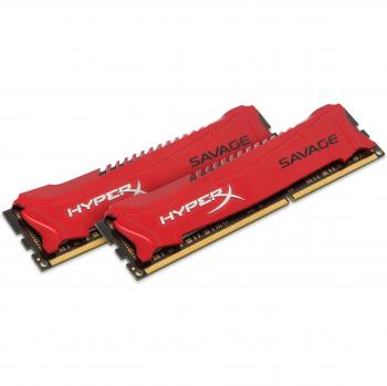 HyperX Savage 8 GB (2 x 4 GB) 2400 MHz DDR3 CL11 DIMM XMP Memory Module, Red
