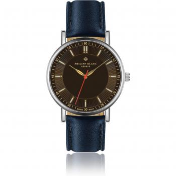 Elegante Lederarmbanduhr Nyon von Philipp Blanc