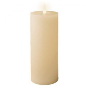 Lumineo LED Wachskerze Creme 19 cm mit 6h-Timer, batteriebetrieben