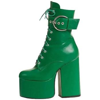 Lamoda Women’s Green Platform Boot with High Heel – UK 6