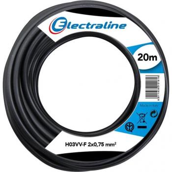 Cavo H03VV‑F 2x0,75 mm² 20 m Nero di Electraline