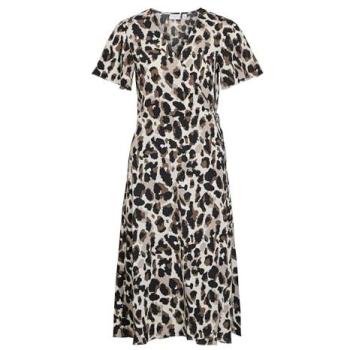 Vestito Midi VILA Loe Wrap Birch Maniche Corte Aop Astrid 36
