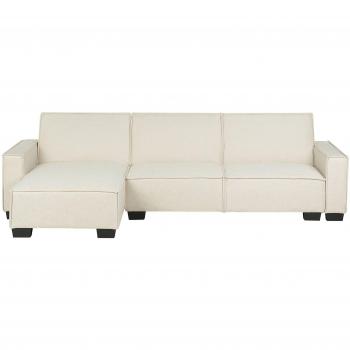 Romedal Beige Polyester Corner Sectional with Bed Function