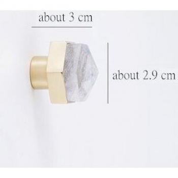 Natural Crystal and Brass Wardrobe Handle