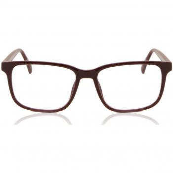 Square Full Rim Plastic Men's Prescription Glasses Burgundy Size 52