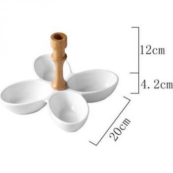 White Ceramic Assorted Snack Plate