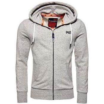 Track Felpa Uomo Light Orange Label Superdry Grigio Grid