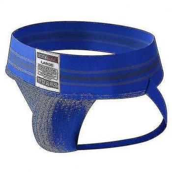 Bragueta atlética de apoyo para jóvenes, calzoncillo deportivo, azul