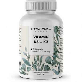 Vitamina D3 + K2 Extra Fuel 20k UI 200 mcg MK‑7 – 92 g Capsule