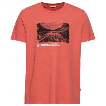 Camel Active Herren‑Tee mit großem Frontprint – Orange Rot