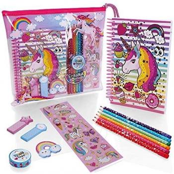 Pencil case teenage girls Stationery unicorn colour