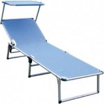 Cama Aluminio con Parasol Fibreline Azul