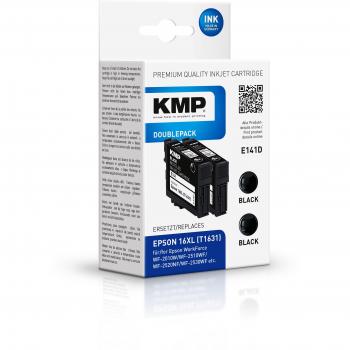 KMP E141D Schwarz – Doppelpack kompatibel zu Epson WF‑2010W/WF‑2510WF